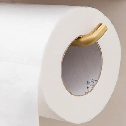 Wood & Gold Toilet Paper Holder – Timeless Luxury Bathroom Decor with Elegant Finish