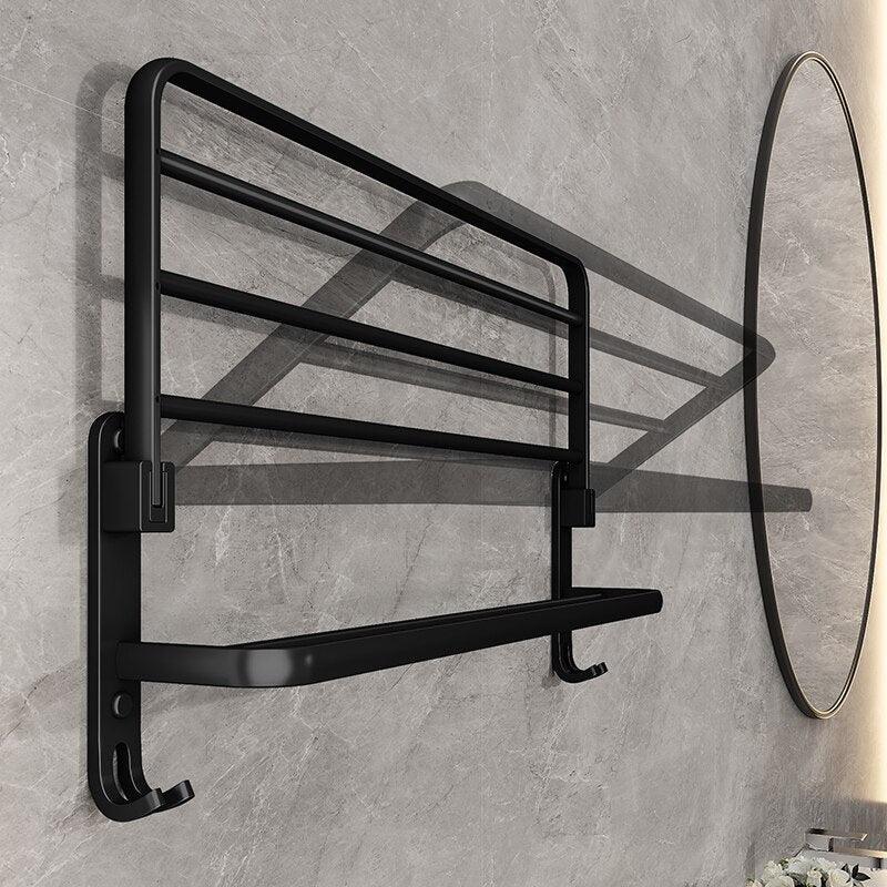 Foldable Bathroom Towel Holder – Space Saving Stainless Steel Wall Rack for Modern Bathrooms