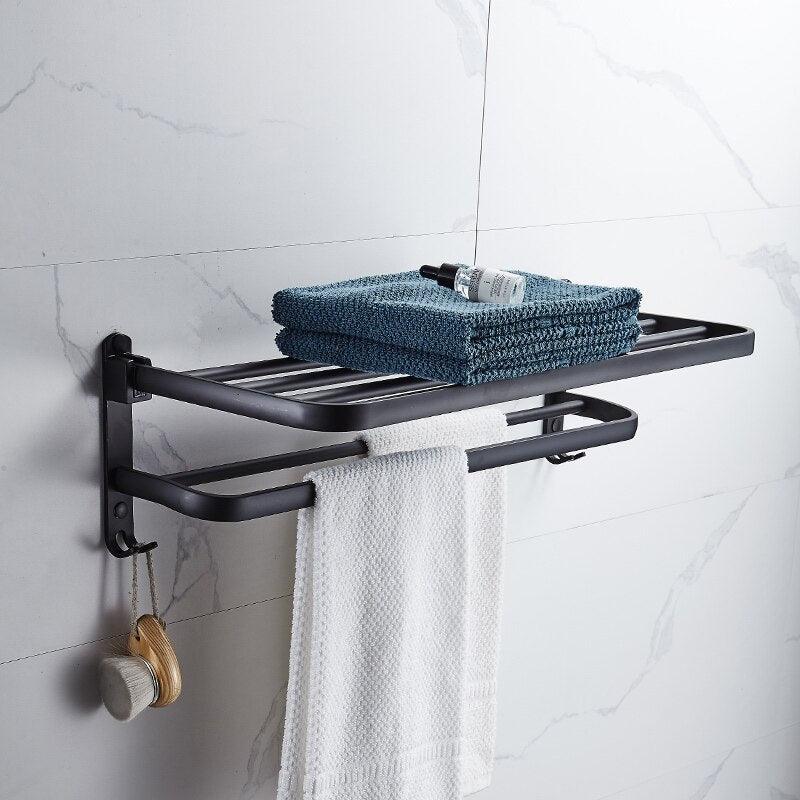 Foldable Bathroom Towel Holder – Space Saving Stainless Steel Wall Rack for Modern Bathrooms