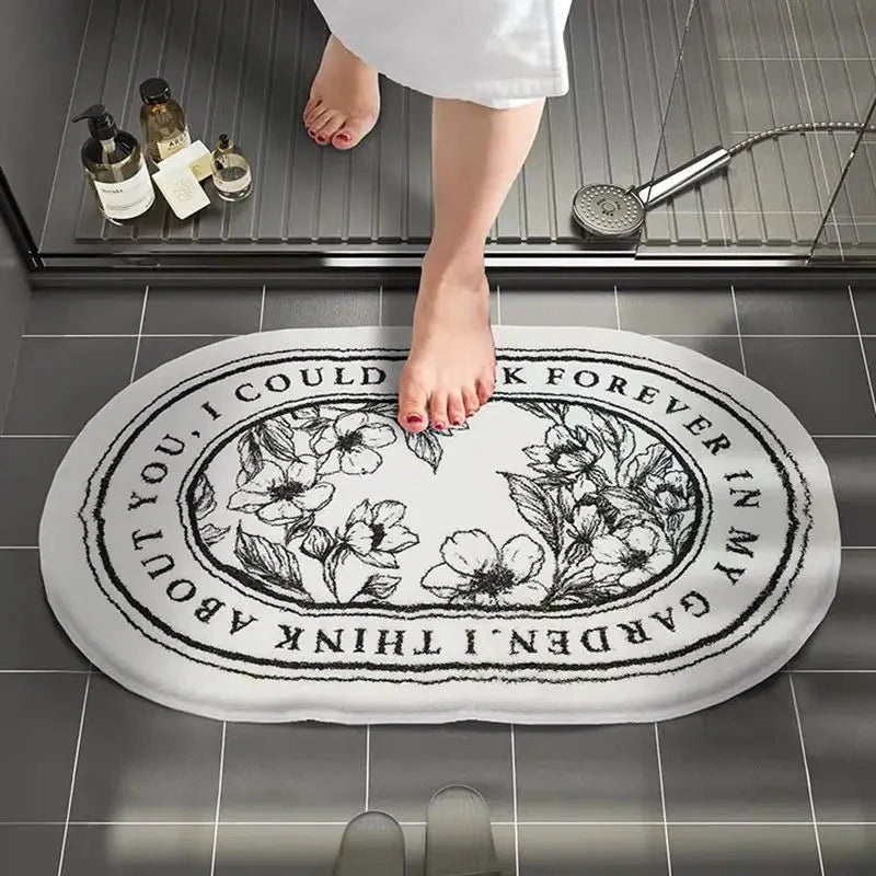 Soft & Non-Slip Antimicrobial Bathroom Rug – Quick Dry Absorbent Bath Mat for Shower & Home Use