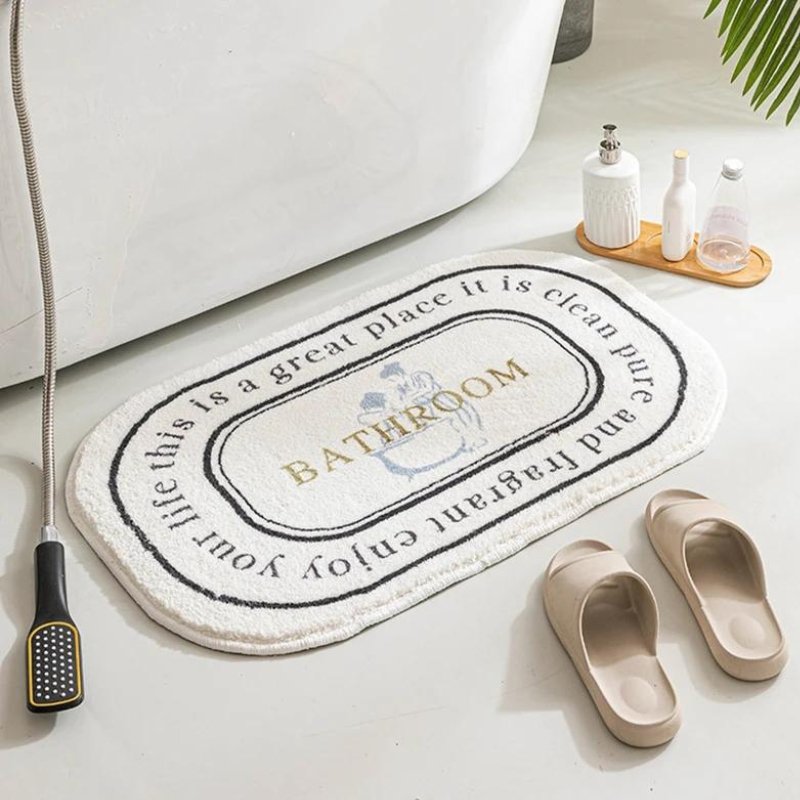 Soft & Non-Slip Antimicrobial Bathroom Rug – Quick Dry Absorbent Bath Mat for Shower & Home Use