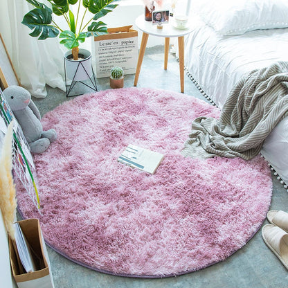 Decoreto™ Plush Round Rug – Ultra Soft Living Room & Bedroom Anti-Slip Carpet