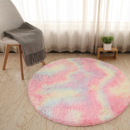 Decoreto™ Plush Round Rug – Ultra Soft Living Room & Bedroom Anti-Slip Carpet