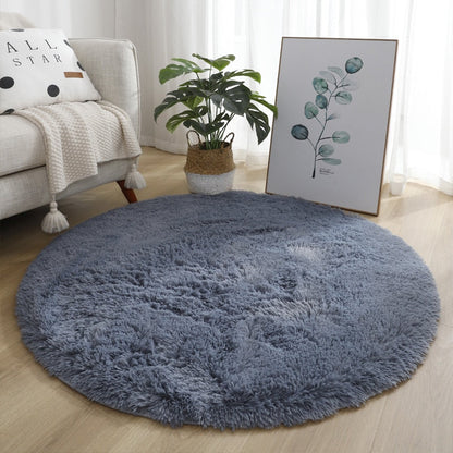 Decoreto™ Plush Round Rug – Ultra Soft Living Room & Bedroom Anti-Slip Carpet