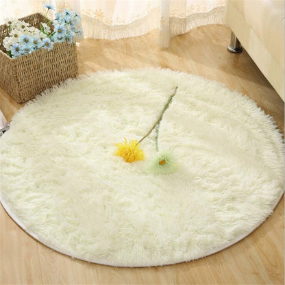 Decoreto™ Plush Round Rug – Ultra Soft Living Room & Bedroom Anti-Slip Carpet