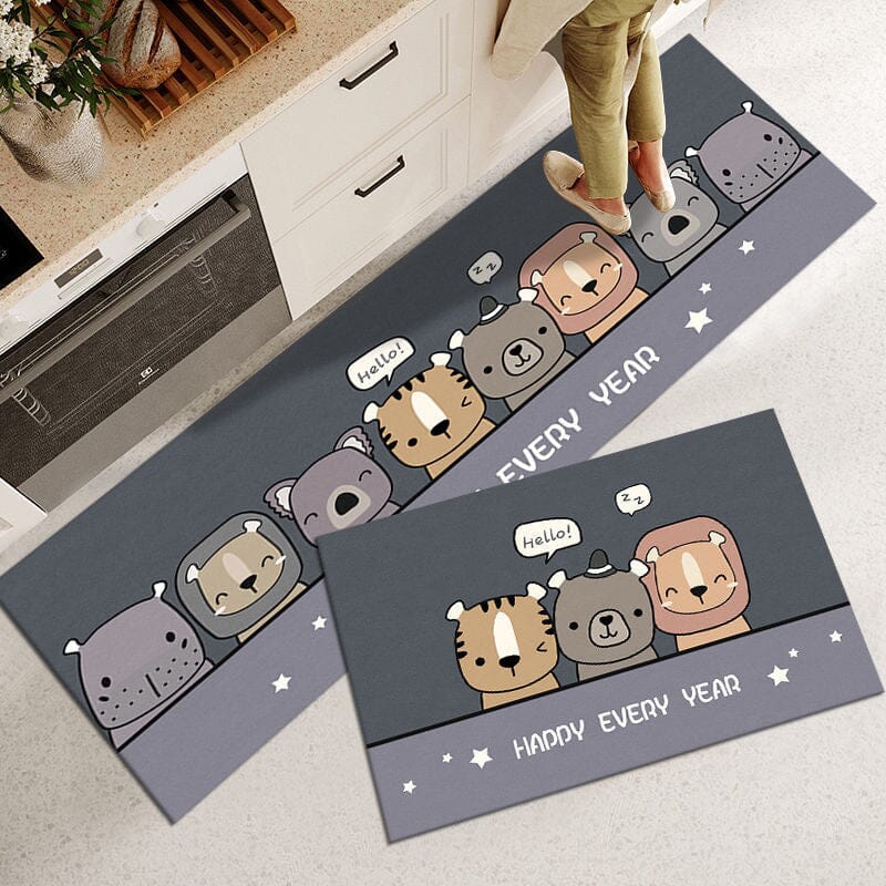Animal Collection Anti-Slip Kitchen Mat Set – Durable Comfort for Home Cooking