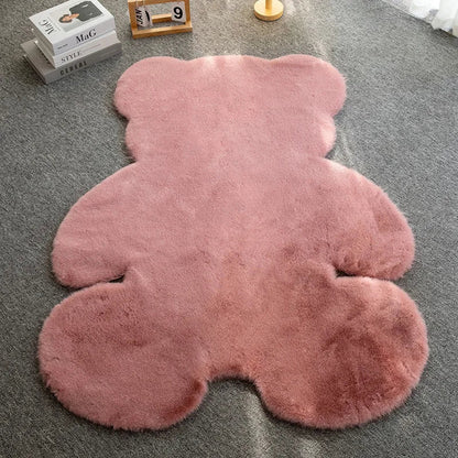 Plush Bear-Shaped Rug – Cute Decorative Carpet for Kids Bedrooms, Playrooms & Nursery Floors
