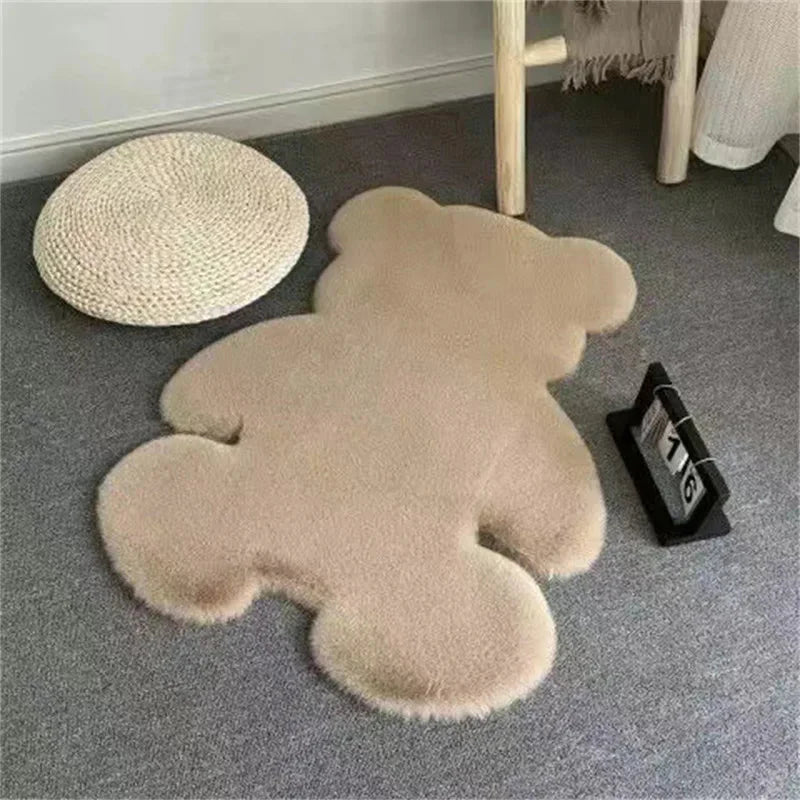 Plush Bear-Shaped Rug – Cute Decorative Carpet for Kids Bedrooms, Playrooms & Nursery Floors