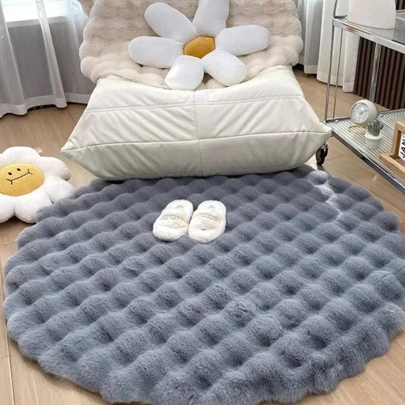 Plush High-Pile Round Rug – Cozy Fluffy Decorative Carpet for Bedroom, Living Room & Home Decor