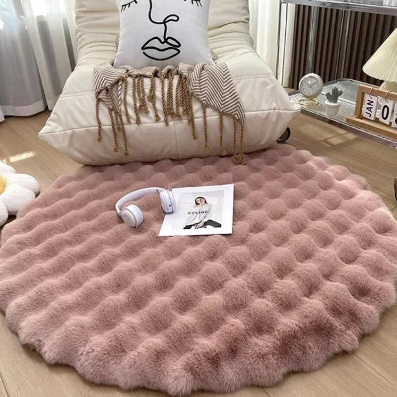 Plush High-Pile Round Rug – Cozy Fluffy Decorative Carpet for Bedroom, Living Room & Home Decor