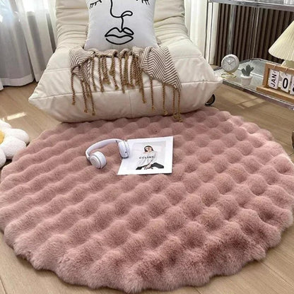 Plush High-Pile Round Rug – Cozy Fluffy Decorative Carpet for Bedroom, Living Room & Home Decor
