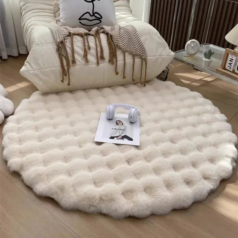 Plush High-Pile Round Rug – Cozy Fluffy Decorative Carpet for Bedroom, Living Room & Home Decor