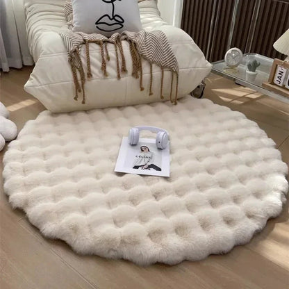 Plush High-Pile Round Rug – Cozy Fluffy Decorative Carpet for Bedroom, Living Room & Home Decor