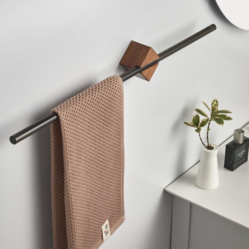 Wooden Bathroom Towel Rack – Rustic Wall Mounted Bar for Towels, Robes & Accessories