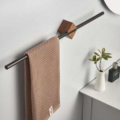 Wooden Bathroom Towel Rack – Rustic Wall Mounted Bar for Towels, Robes & Accessories