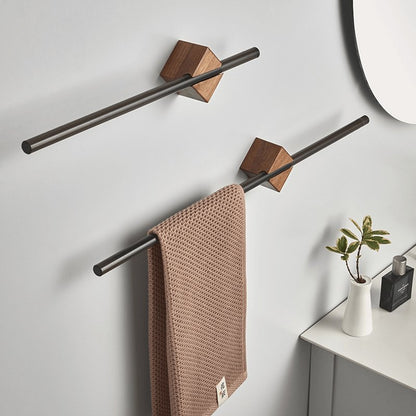 Wooden Bathroom Towel Rack – Rustic Wall Mounted Bar for Towels, Robes & Accessories