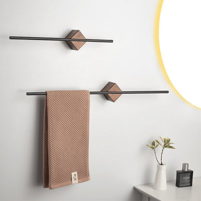 Wooden Bathroom Towel Rack – Rustic Wall Mounted Bar for Towels, Robes & Accessories