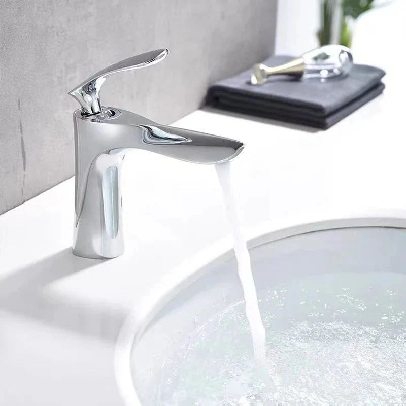 Irina Single Lever Bathroom Faucet – Modern Chrome Mixer Tap for Sink, Durable & Easy Installation