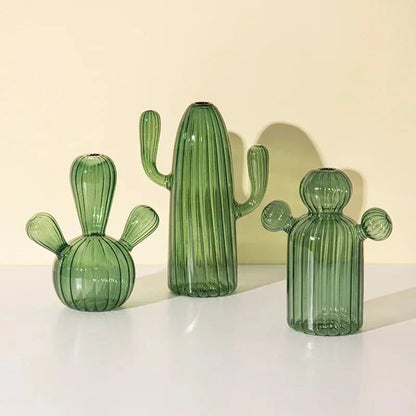 Decorative Glass Plant Vase – Cactus Style