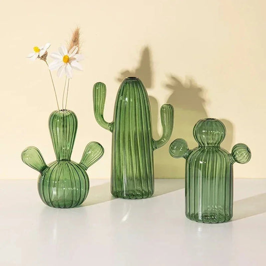 Decorative Glass Plant Vase – Cactus Style
